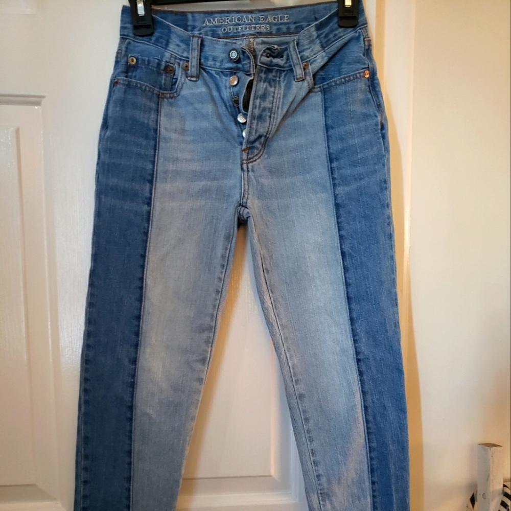 AE button front jeans